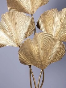 Lampă de masă din alamă aurie, cu frunze de ginkgo sculptate, finisaj vintage, 102×59×23 cm, „Ginkgo"
