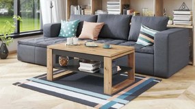 Masuta de cafea extensibila in decor stejar artisan PORTI 100x65 cm