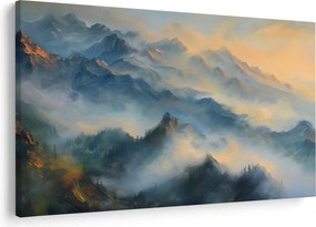 Tablou - Peisaj montan pictat (90x60 cm)