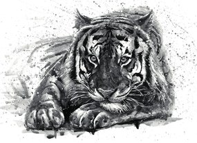 Tapet prădător de animale în alb-negru