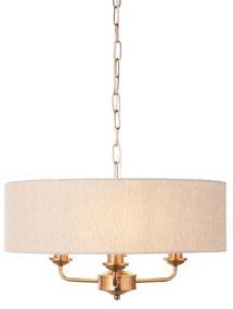 Lustră pe lanț Endon 110723 HIGHCLERE 3xE14/40W/230V bej/alamă