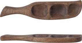 Platou de servire rustic cu 3 compartimente din lemn de mango maro, 40x9x2,5 cm, „Thorun"