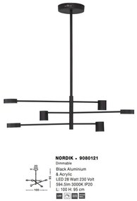 Lustra moderna dimabila cu 6 spoturi LED NORDIK