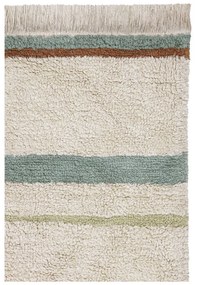 Covor albastru/crem lavabil/țesut manual din bumbac 140x200 cm Lanes Vintage Blue – Lorena Canals