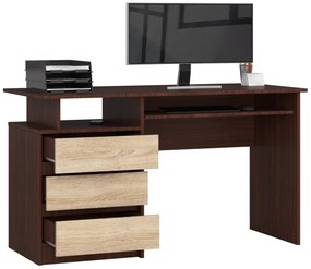 Masă PC Bronte (wenge + Stejar sonoma). 1069692