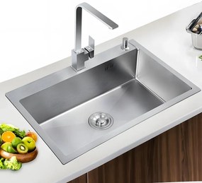 Chiuveta Bucatarie Profesionala , Inox,HS INOX SATIN, 68X45 CM