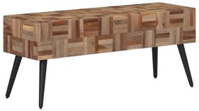 vidaXL Bancă, 110x35x45 cm, lemn masiv de tec reciclat