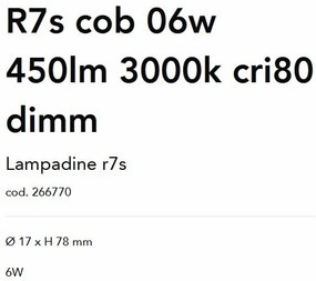 Bec LED dimabil, R7s COB 06W 450lm 3000K cri80 dimm