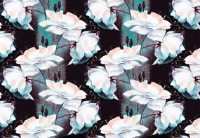 Fototapet - Ornament floral - turcuaz (152,5x104 cm), în 8 de alte dimensiuni noi