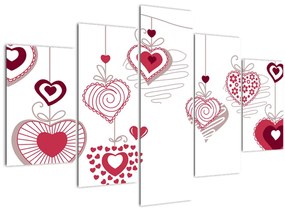 Tablou cu inimiore pictate (150x105 cm)