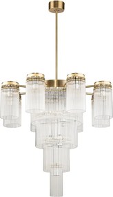 Lustra design LUX diametru 70cm din alama decorata cu sticla Filago