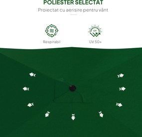 Outsunny Ombrellone da Giardino 2x3m Inclinabile e Apertura a Manovella Grigio | Aosom Romania