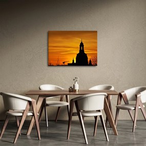 Tablou cu biserică în apus de soare (70x50 cm)