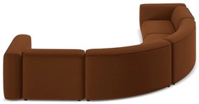 Colțar portocaliu/maro cu tapițerie din catifea Ekahi – Makamii