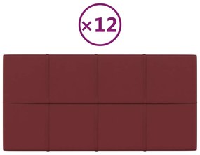 Panouri de perete 12 buc. rosu vin 60x30 cm textil 2,16 m   12, Bordo, 60 x 30 cm