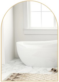 HOMCOM Oglindă murală curbată oglindă de baie cu cadru din aliaj de aluminiu pentru dormitor living intrare 50 × 70 cm aur | Aosom Romania