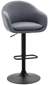 HOMCOM Scaun de bar cu suport pentru picioare; reglabil în înălțime, aspect de lână, 54 cm x 54 cm x 112 cm, Gri | Aosom Romania