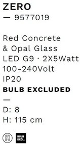 Pendul design decorativ ZERO rosu/opal