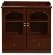 Dulap birou cafea 80cm, nuc negru, MDF, D-8001