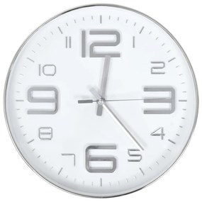 vidaXL Ceas de perete, argintiu, 30 cm