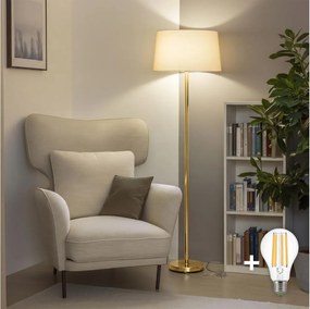 Brilagi - Lampă LED de podea CERIA 1xE27/20W/230V Ø 45 cm bej/auriu