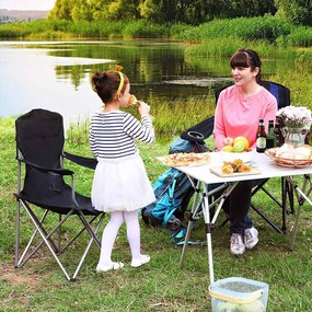 Scaune de camping NOMAD, set 2 buc., negru SongmicsHome