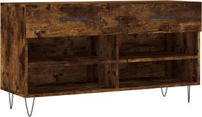 vidaXL Bancă de pantofi, stejar fumuriu, 102x35x55 cm, lemn prelucrat