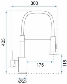 Baterie de bucatarie REA Colin cupru periat