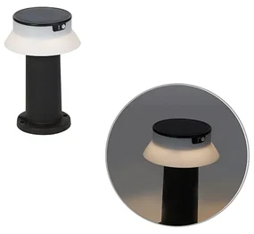 Lampă de exterior pe suport negru cu LED inclus cu dimmer IP55 solar - Felice