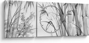 Tablou - Pădure de bambus (cu ceas) (90x30 cm)