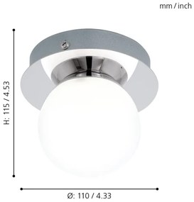Plafonieră LED pentru baie Eglo 94626 MOSIANO 1xLED/3,3W/230V IP44