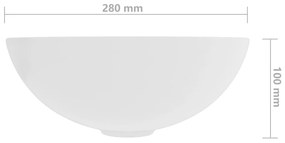 Chiuveta de baie, alb mat, ceramica, rotund matte white