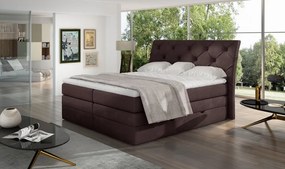 Pat tapitat boxspring, cu spatiu pentru depozitare, 140 x200, Mirabel 141, Eltap (Culoare: Albastru inchis / Kronos 09)