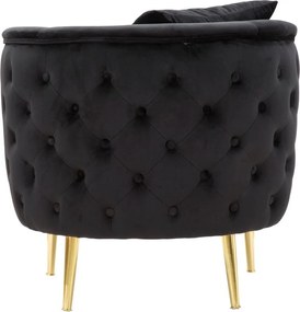 Fotoliu negru cu tapițerie din catifea Bucarest – Mauro Ferretti
