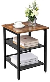 Masă laterală ELDUR maro/negru