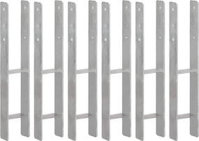 vidaXL Ancore de gard, 6 buc., argintiu, 10x6x60 cm, oțel galvanizat