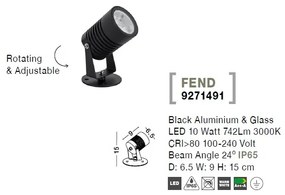 Mini proiector LED modern pentru iluminat exterior IP65 FEND II