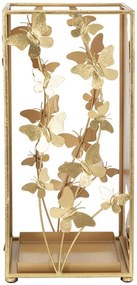 Suport umbrele auriu din metal, 24x22,5x48,5 cm, Glam Face Mauro Ferretti