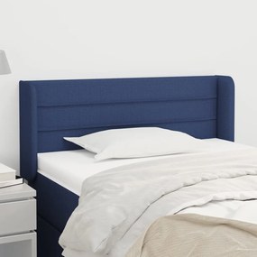 3118904 vidaXL Tăblie de pat cu aripioare albastru 103x16x78/88 cm textil
