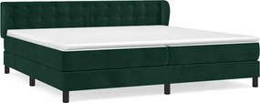 vidaXL Pat box spring cu saltea, verde închis, 200x200 cm, catifea