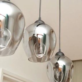 Lustră pe cablu LILI 3xE27/15W/230V negru/gri