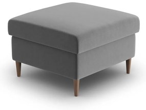 Taburet gri deschis cu tapițerie din catifea Kyoto – Cosmopolitan Design