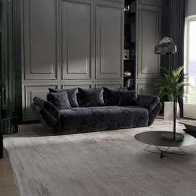 Canapea extensibilă dumonde cu ladă de depozitare si sezut confortabil din spuma high-density, Berlin Euphoria Black 250x100 cm