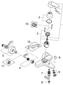 GROHE 33390002 - Baterie pentru cadă EURODISC COSMOPOLITAN DN 15, crom lucios
