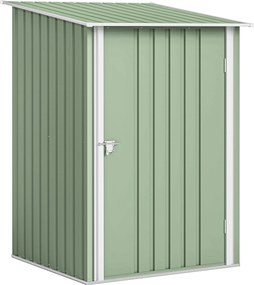 Outsunny Căsuță de Grădină 0,92m² din Oțel Galvanizat, Depozit pentru Unelte cu Ușă Blocabilă, Acoperiș Înclinat, 100x104x160 cm, Verde Deschis | Aosom Romania