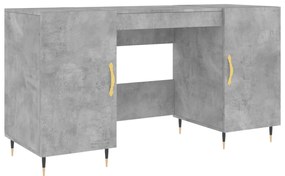 829528 vidaXL Birou, gri beton, 140x50x75 cm, lemn compozit