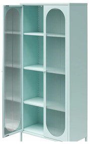 Vitrină albastru-deschis din metal 80x186x40 cm Luna – Støraa