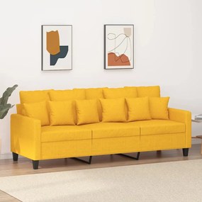 Canapea cu 3 locuri, galben deschis, 180 cm, material textil Galben deschis, 198 x 77 x 80 cm