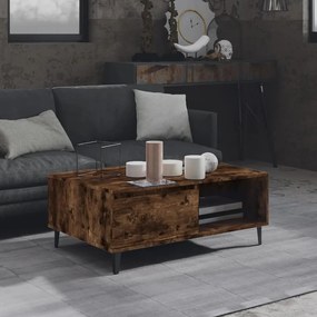 vidaXL Măsuță de cafea, stejar fumuriu, 90x60x35 cm, lemn prelucrat