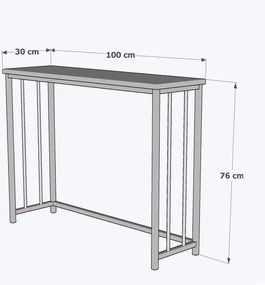Consola pentru hol,bucatarie,culoare nuc-negru,100 cm